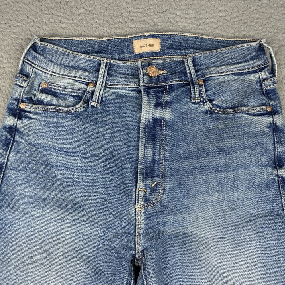 MOTHER The Mid Rise Dazzler Ankle Fray Jeans Women's 26 Riding The Cliffside - Picture 2 of 15